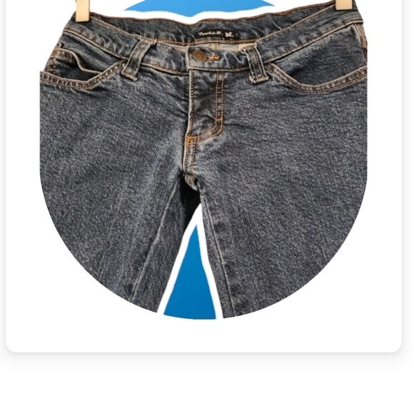 FRANKIE B 1990S VINTAGE DARK DENIM WIDE LEG LOW WAISTED HIP HUGER JEANS.SIZE XS/ - Picture 3 of 13